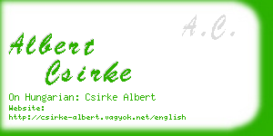 albert csirke business card